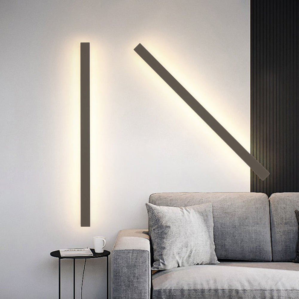 Buitenwandlamp LED Lineair Metaal Acryl IP65 Tuin Gang Zwart 30-200cm Dimbaar | Sansoti