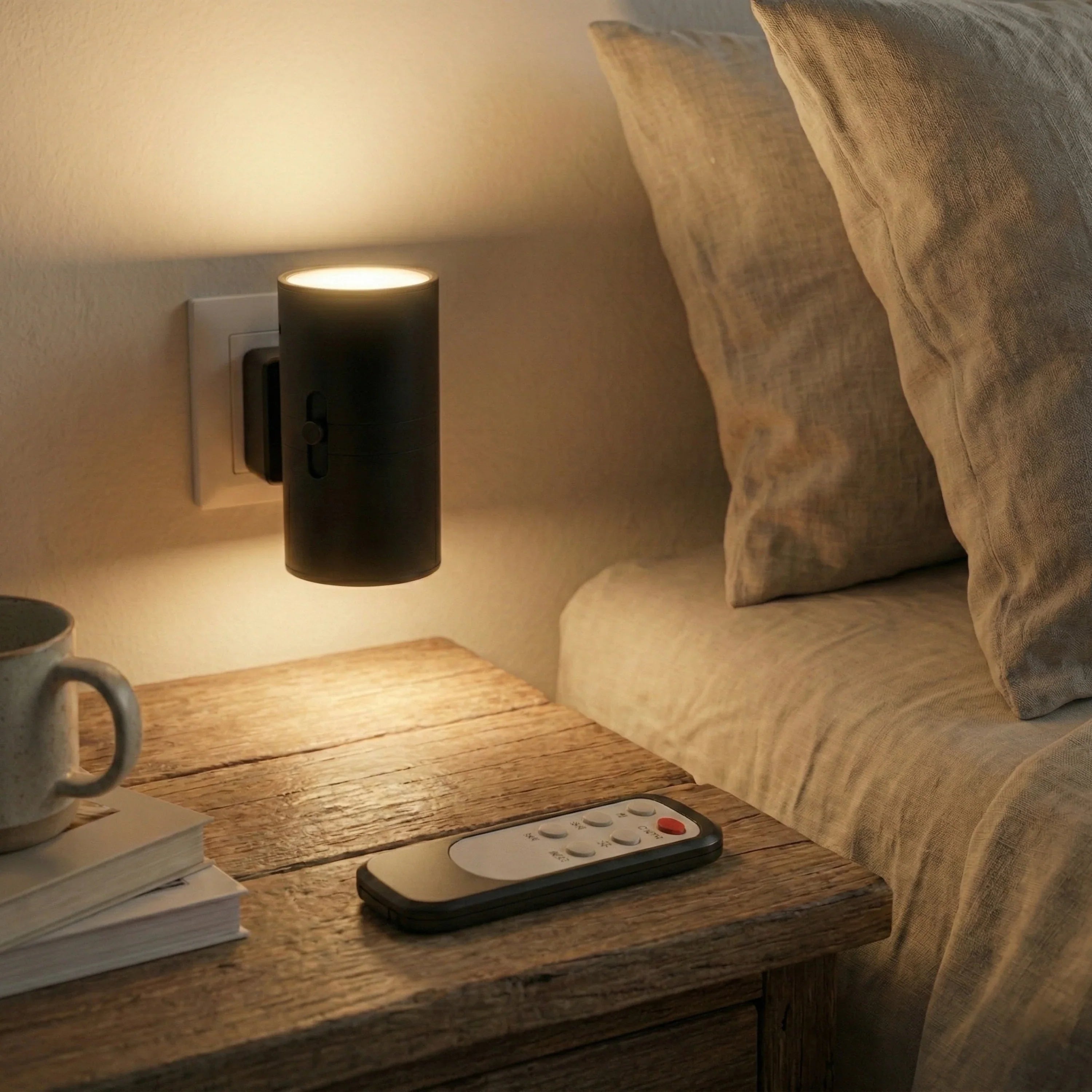 Applique à intensité variable avec fonction veilleuse, lampe à prise, éclairage LED moderne noir et blanc pour chambre et chambre d’enfant | Sansoti