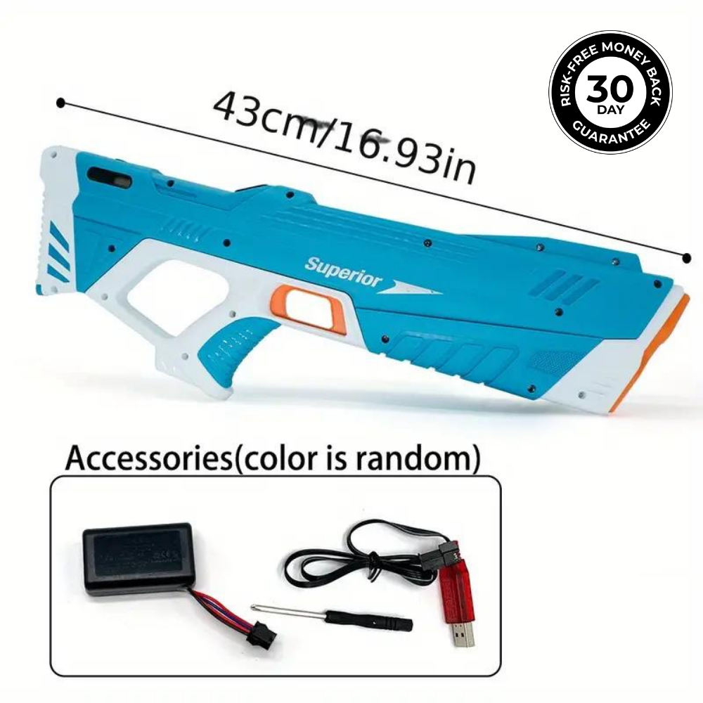 Waterpistool met Groot Bereik 12 Meter – Elektrisch Waterspeelgoed voor Kinderen en Volwassenen met 250+ Schoten Capaciteit | Sansoti