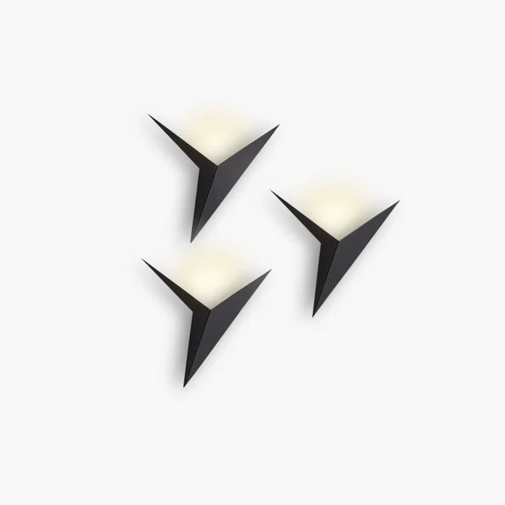 Applique murale Oiseau fer noir éclairage mural chambre salon design minimaliste style origami LED | Restfield