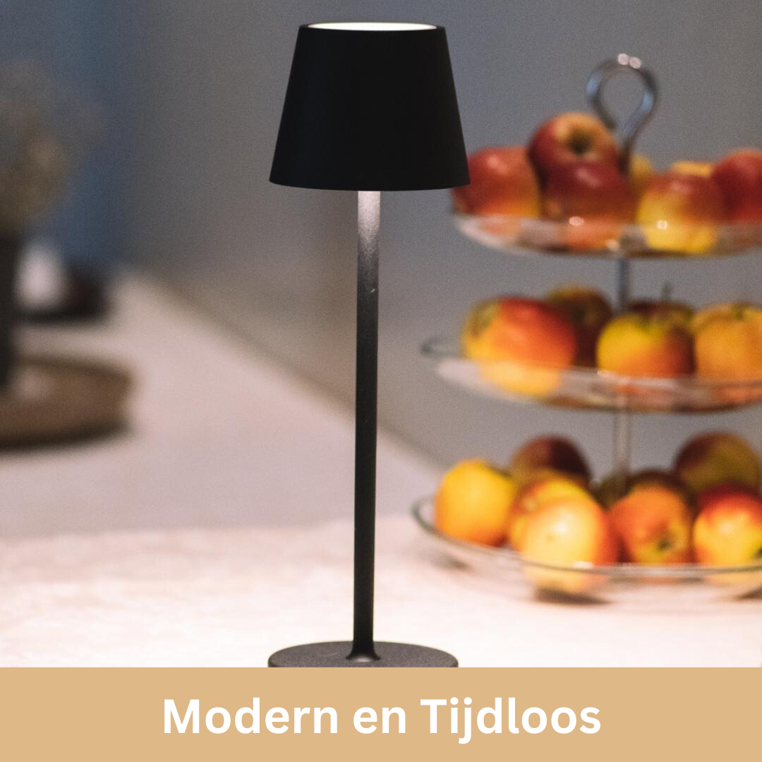 Oplaadbare Tafellamp met Aanraakbediening – Dimbaar Led-Licht – Draadloze Sfeerverlichting voor Binnen en Buiten | Sansoti