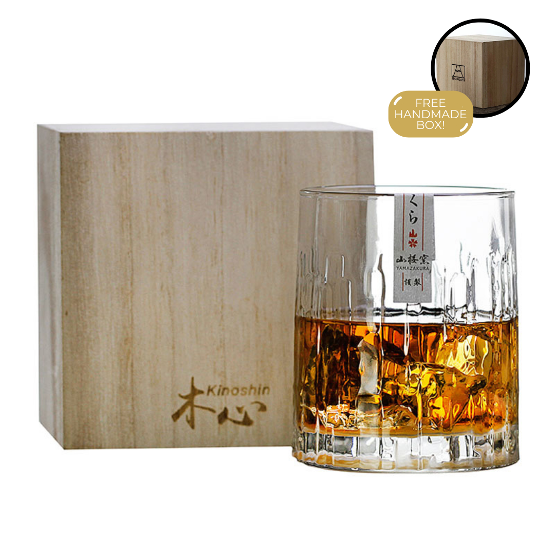Japans Whiskeyglas Kristal met Houten Giftbox 200-300ml Handgeblazen Vakmanschap Premium Drinkglas voor Whisky Bourbon Spirits Collector Edition | Sansoti