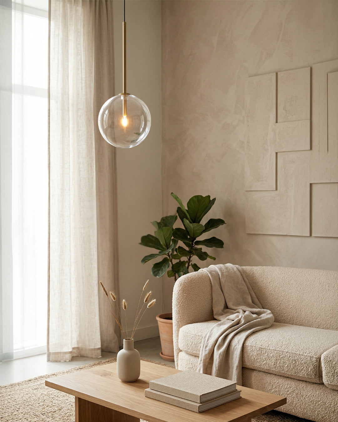 Glazen Hanglamp Bol Messing Chroom Zwart Modern Design Warm Wit 3000K 15cm 20cm 25cm Plafondverlichting Eetkamer | Sansoti