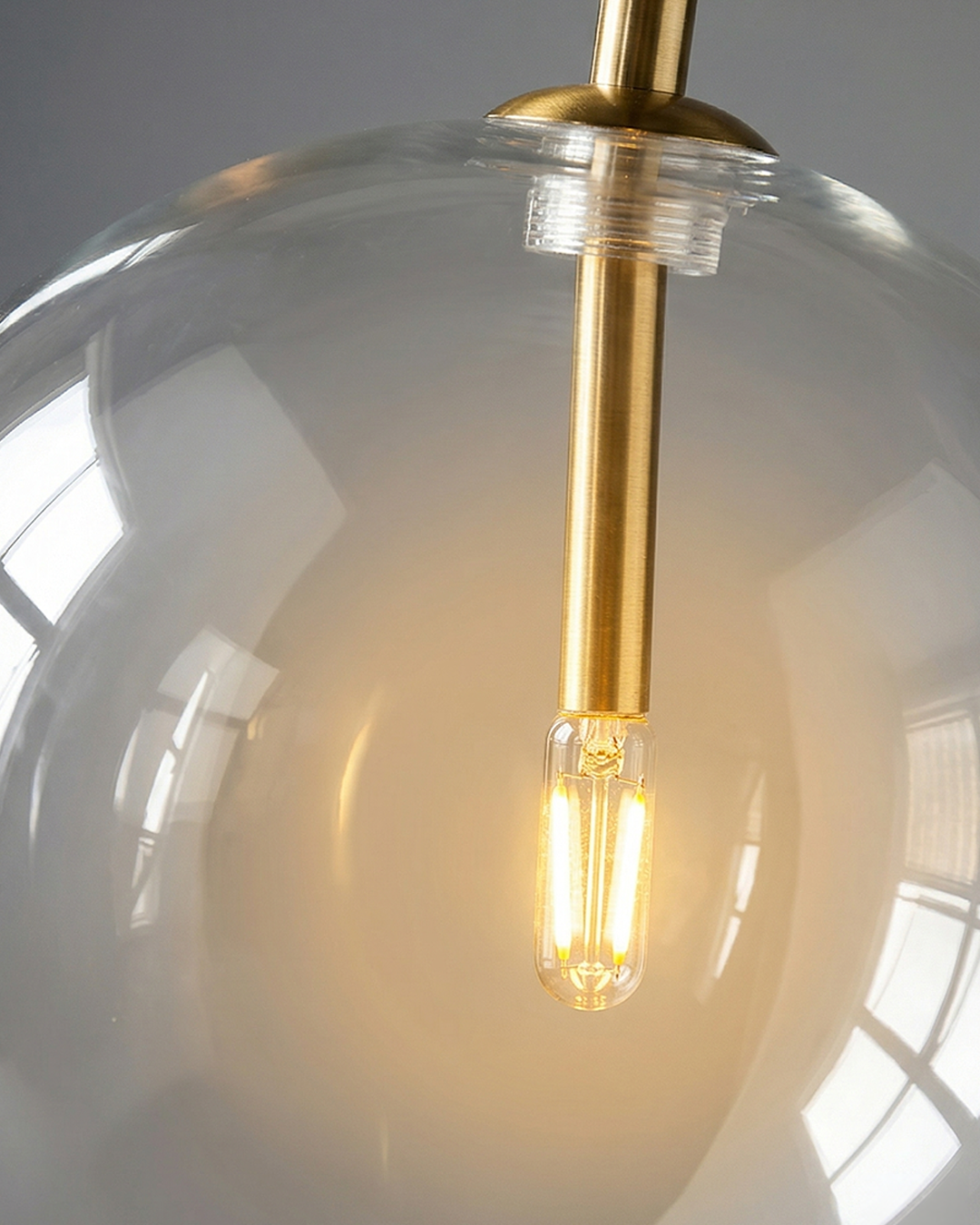 Glazen Hanglamp Bol Messing Chroom Zwart Modern Design Warm Wit 3000K 15cm 20cm 25cm Plafondverlichting Eetkamer | Sansoti