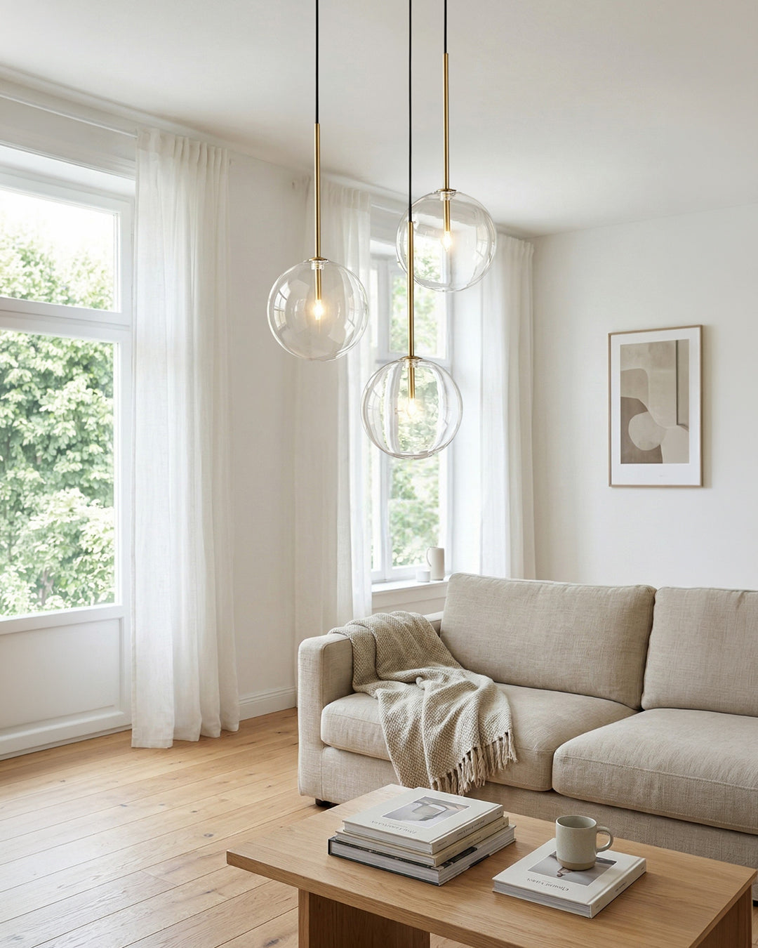 Glazen Hanglamp Bol Messing Chroom Zwart Modern Design Warm Wit 3000K 15cm 20cm 25cm Plafondverlichting Eetkamer | Sansoti