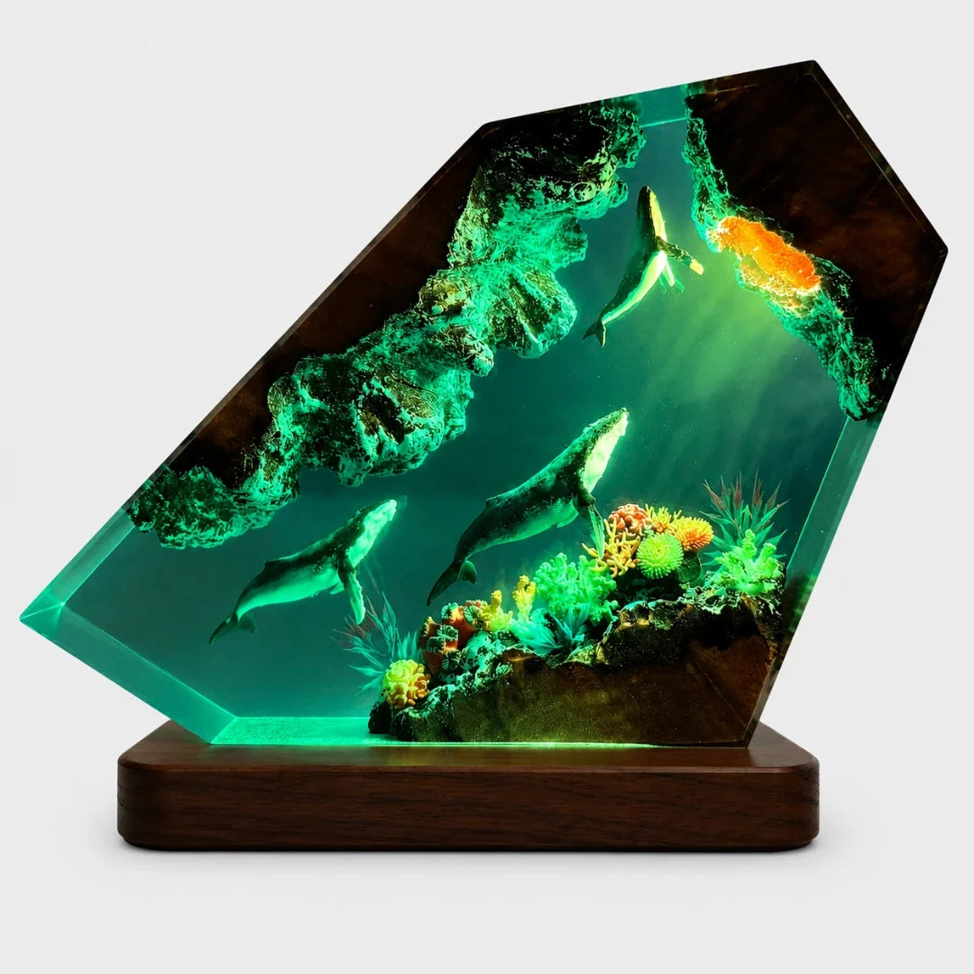 Oceaan Tafelverlichting met Koraalrif Design LED Sfeerverlichting Hars Decoratielamp USB Woonkamer Slaapkamer | Sansoti