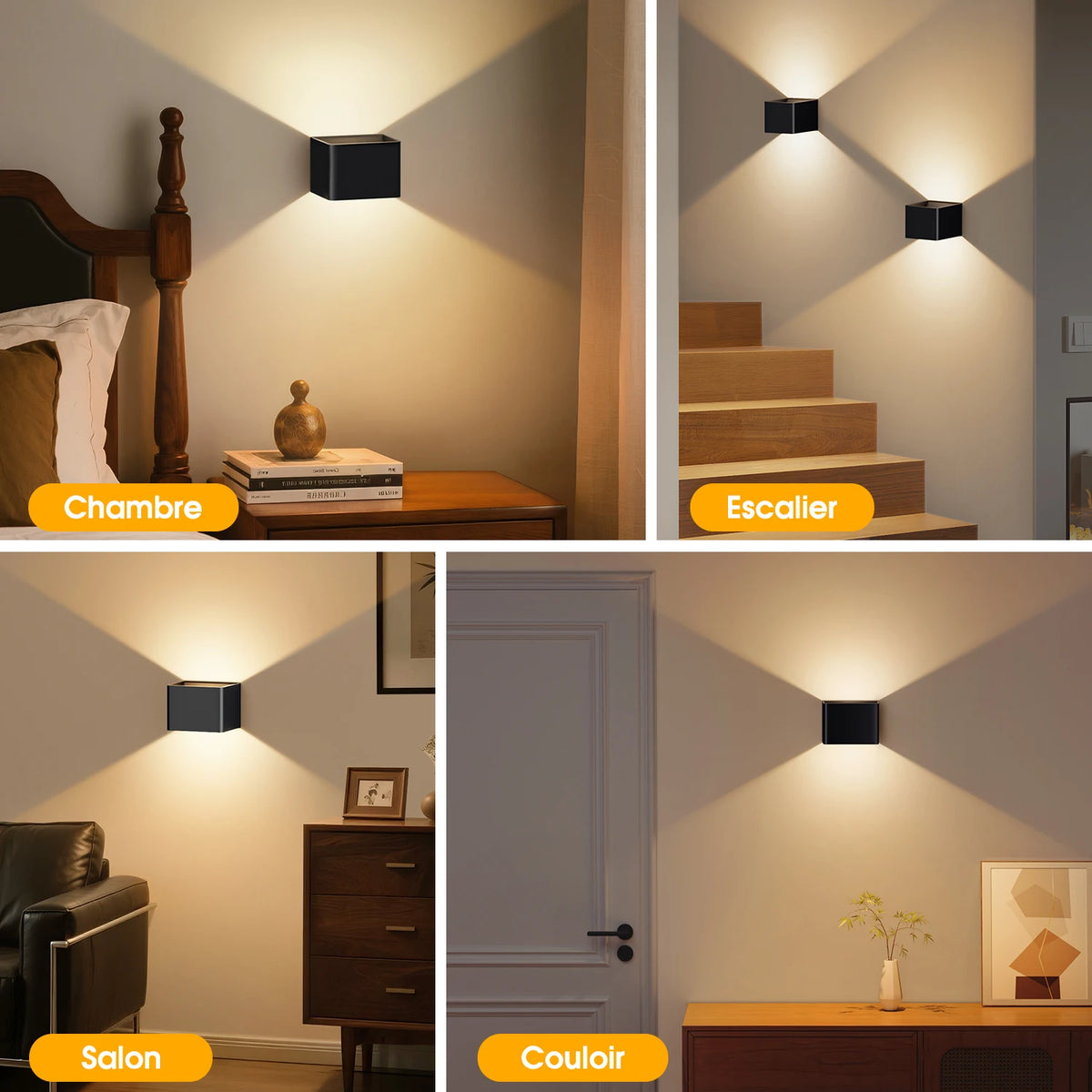 Rechargeable LED Wall Light Set with Motion Sensor, Remote Control, Wireless, Dimmable, 3 Light Settings, Night Light | Sansoti