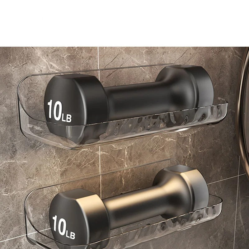 Badkamerrek Wandplank Zonder Boren 24x9x8cm Zelfklevend Montagesysteem | Badkamer Opbergrek Muurbevestiging Glad Oppervlak 5kg Draagvermogen | Sansoti