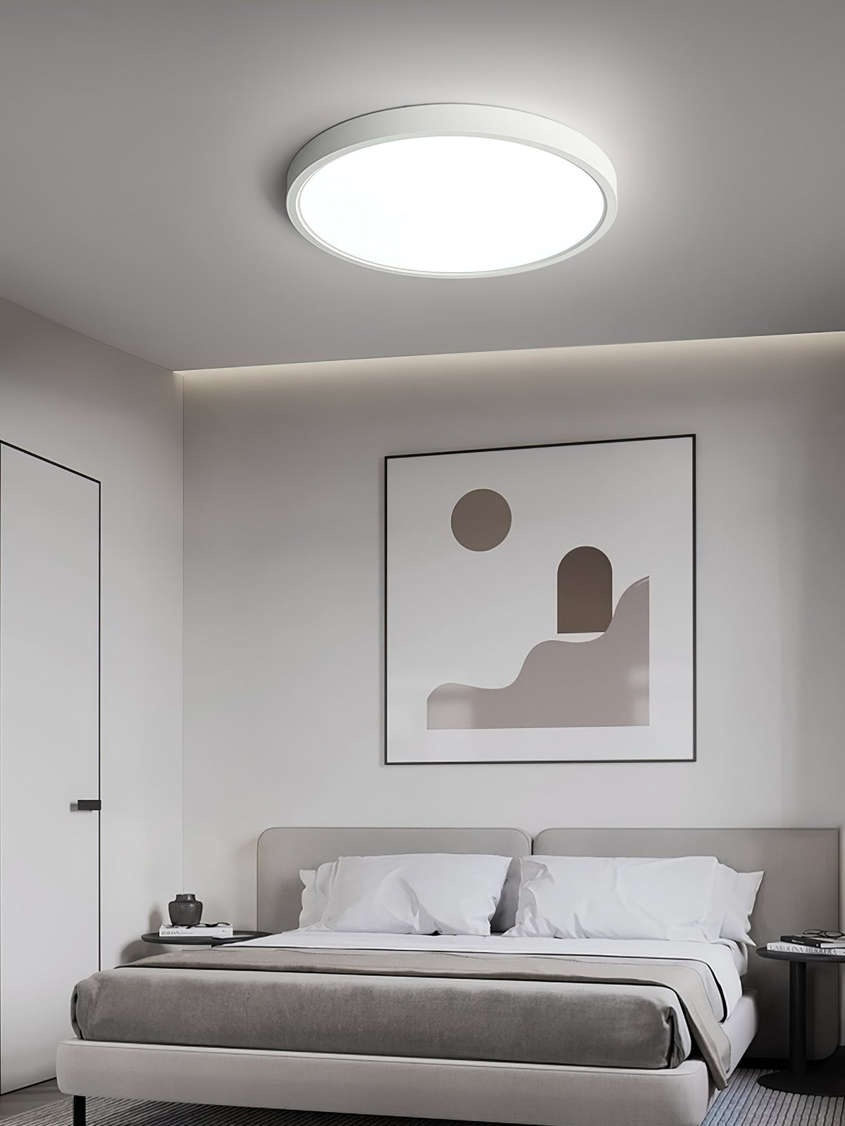 Ultradünne runde LED-Deckenleuchte mit minimalistischer moderner Ausführung für Wohnzimmer und Schlafzimmer, 5 Größen | Sansoti