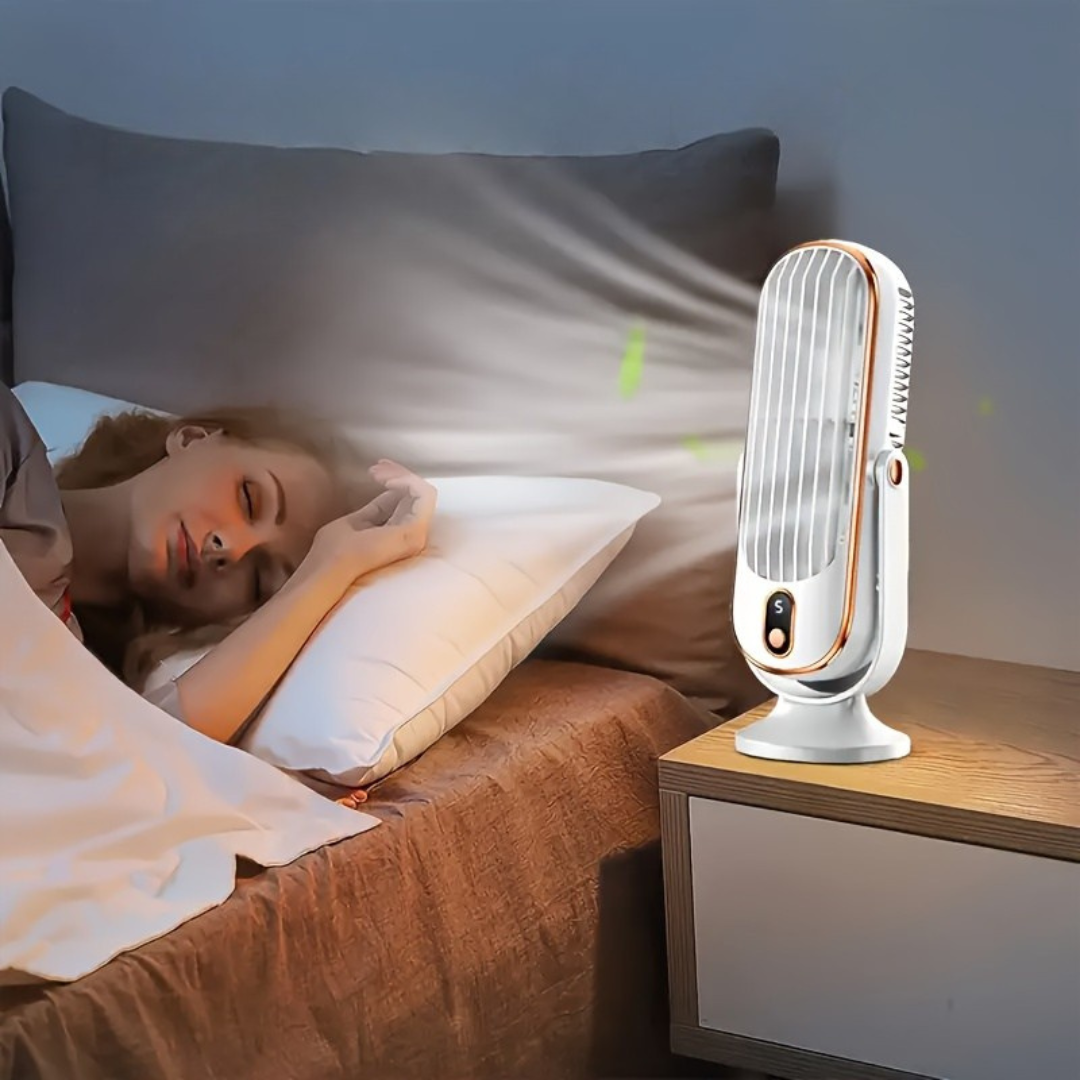 Draagbare Ventilator met 720° Rotatie Oplaadbaar - Stille USB Tafelventilator voor Bureau Thuis Kantoor | Sansoti