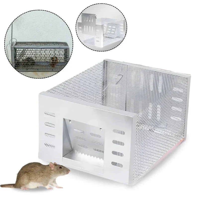 Automatische Muizenval Meerdere Vangsten Continu Knaagdierenbestrijding Gegalvaniseerd Gaas 30x22x15cm | Sansoti