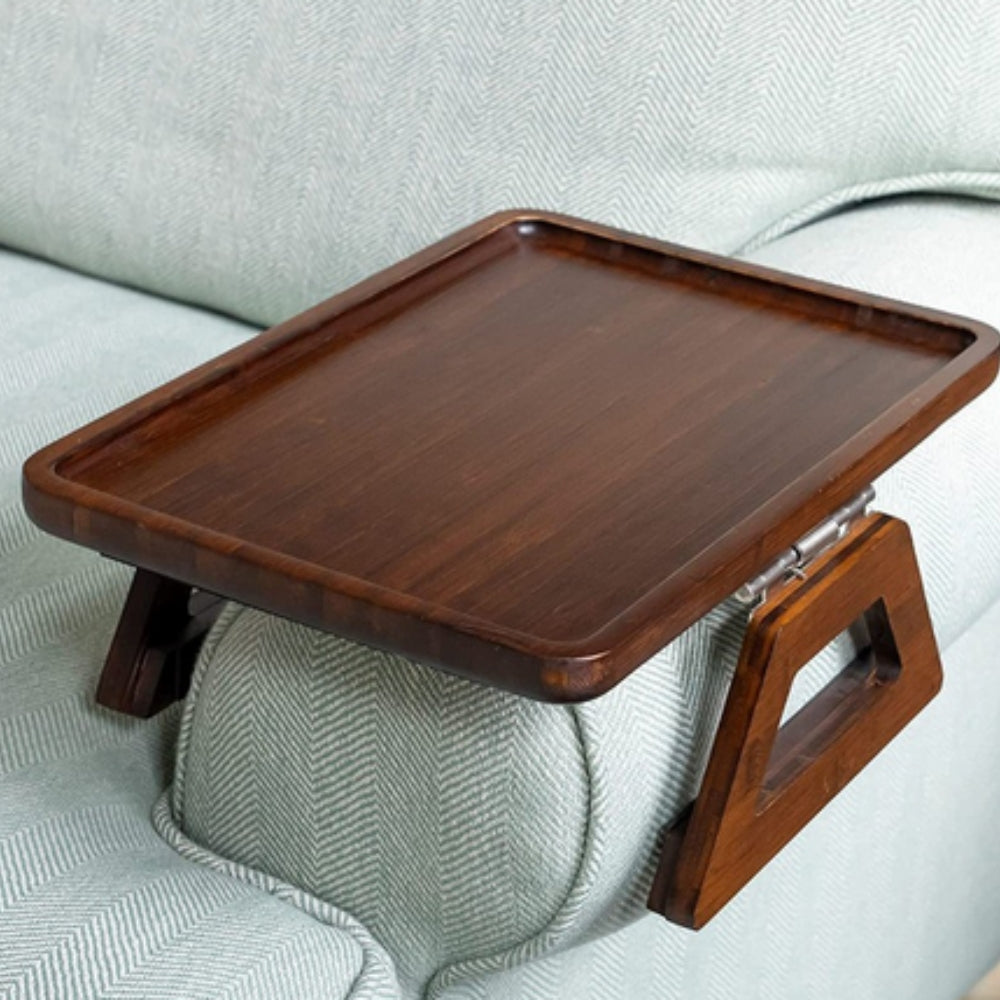 Bamboe Armsteun Tafelblad Clip-on Verstelbaar Laptophouder Snack Drankplateau Scandinavisch Bijzettafel Alternatief | Sansoti