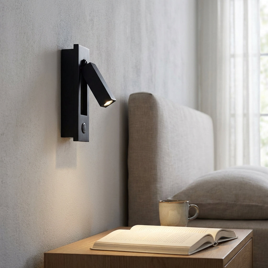 Wandlamp LED Leeslamp Verstelbaar 3 Lichtkleu­ren IP20 Mattzwart Koper Slaapkamer Bedlamp Wandspot Draaibaar Arm Inbouw | Sansoti
