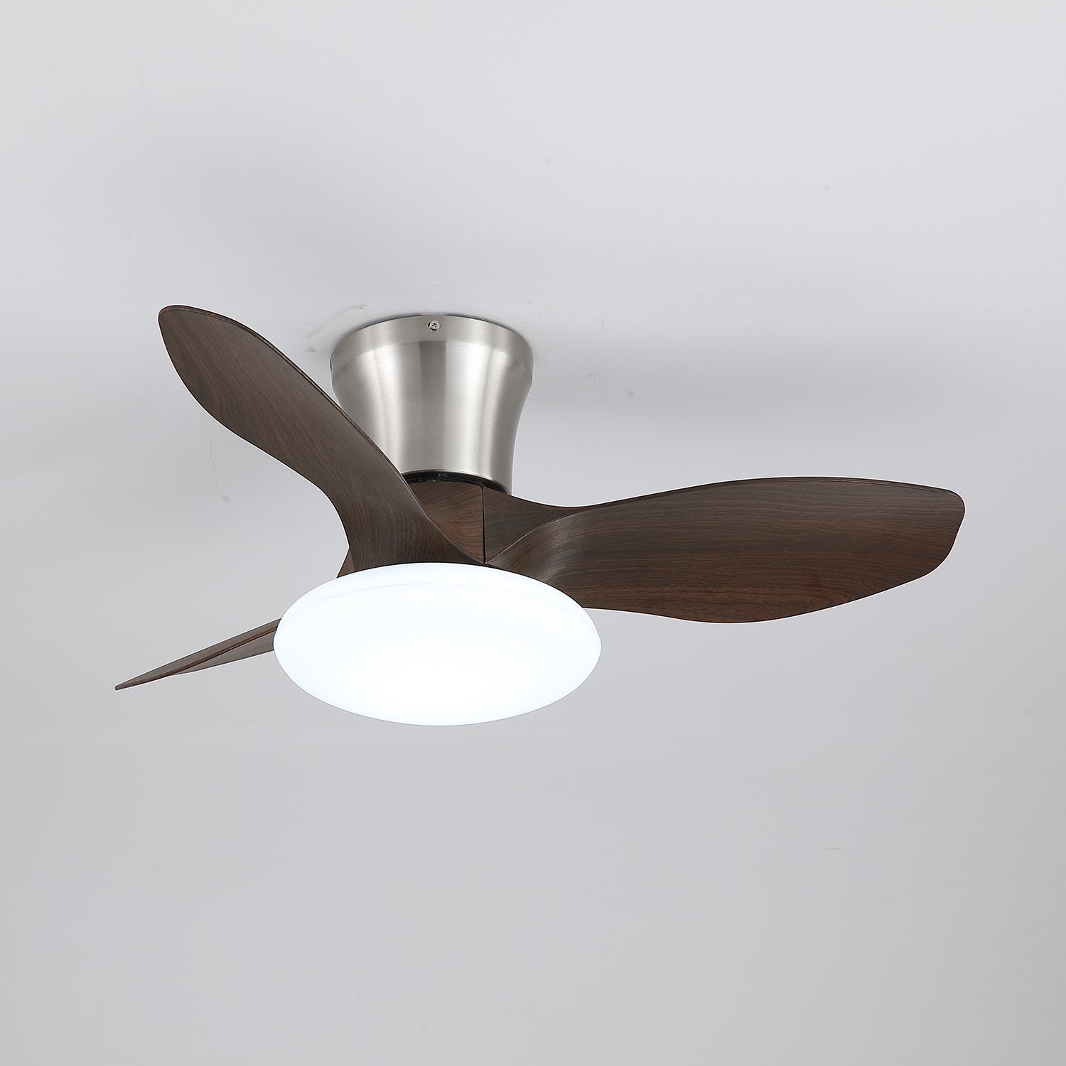 Ventilateur de plafond design moderne avec éclairage LED | Pales en bois | Sansoti