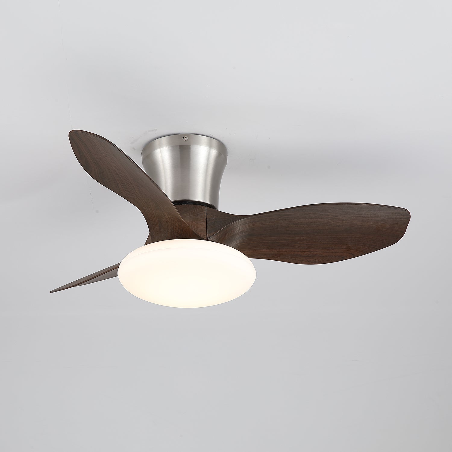 Ventilateur de plafond design moderne avec éclairage LED | Pales en bois | Sansoti