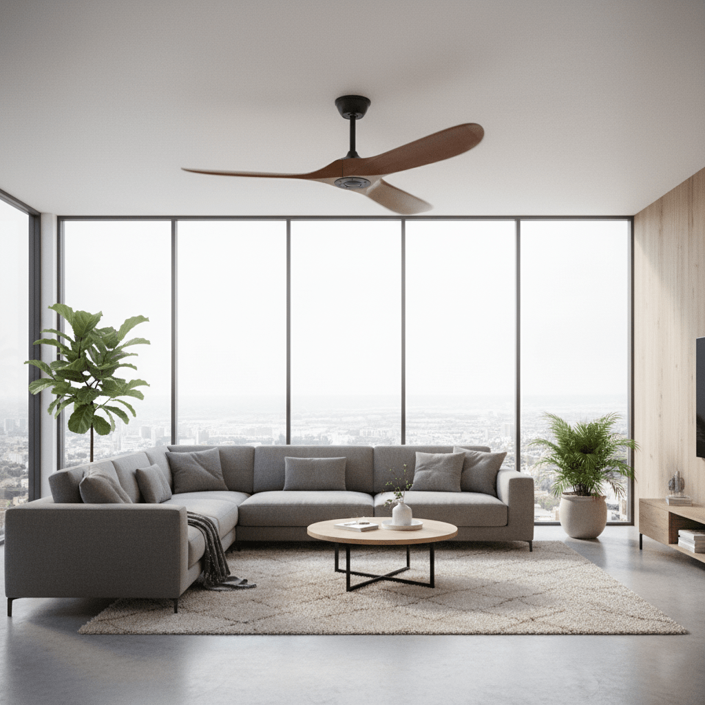 Plafondventilator met Houten Bladen en Stille DC Motor 106-132cm 6 Snelheden Afstandsbediening Klimaatbeheersing voor Woonkamer Slaapkamer Ventilatie | Sansoti