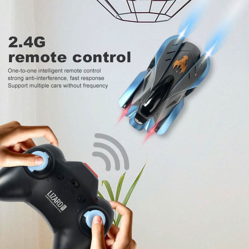 Bestuurbare RC Stuntwagen met Wandklim en LED-verlichting voor Binnen | Sansoti