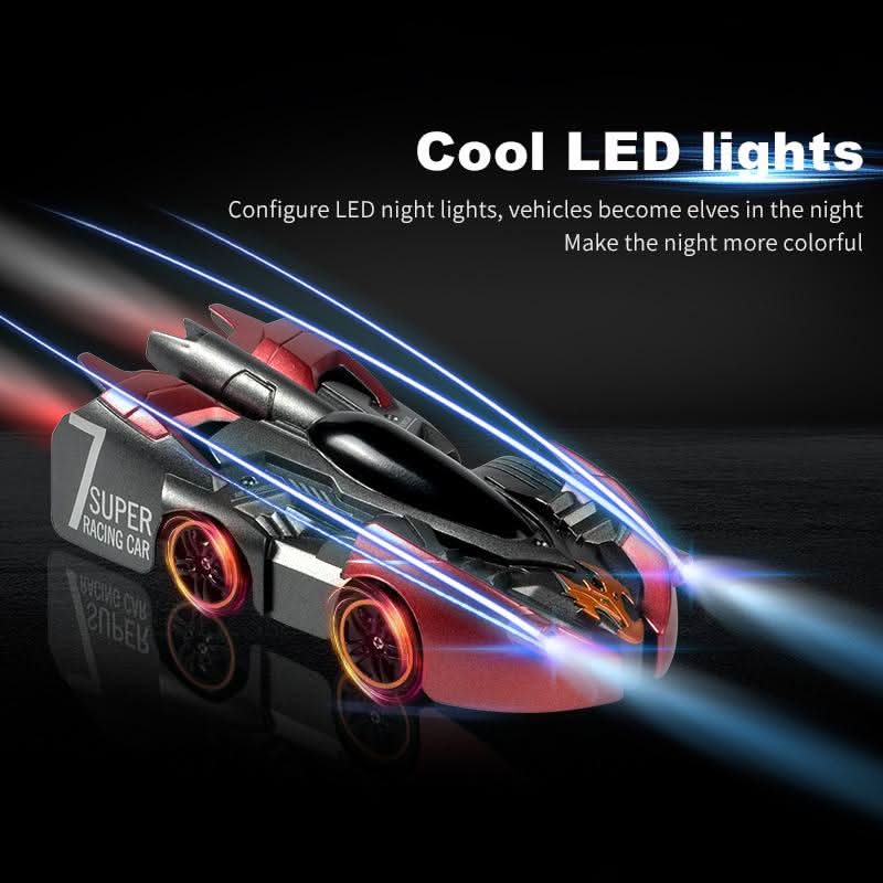 Bestuurbare RC Stuntwagen met Wandklim en LED-verlichting voor Binnen | Sansoti