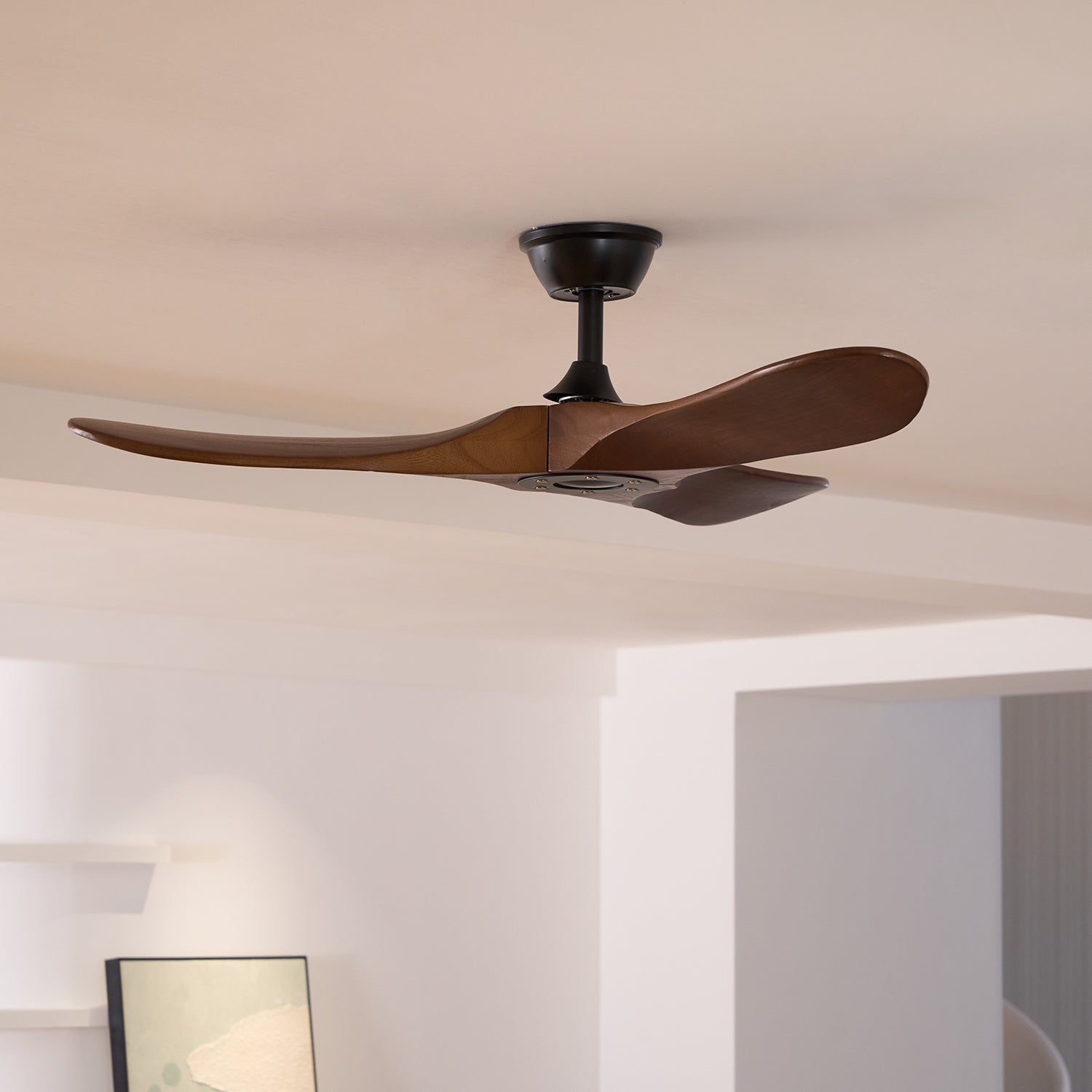 Plafondventilator met Houten Bladen en Stille DC Motor 106-132cm 6 Snelheden Afstandsbediening Klimaatbeheersing voor Woonkamer Slaapkamer Ventilatie | Sansoti