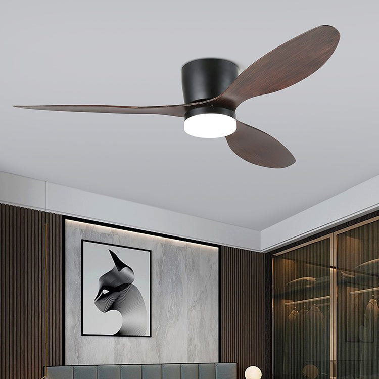 Plafondventilator met Verlichting Hout Minimalistische Stijl met Drie Snelheden Afstandsbediening voor Moderne Slaapkamer Woonkamer | Sansoti