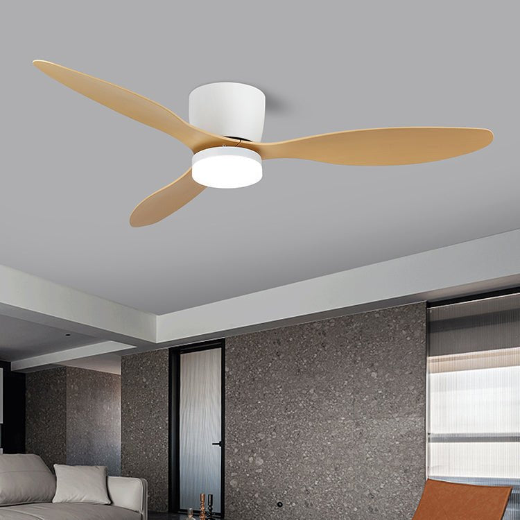 Plafondventilator met Verlichting Hout Minimalistische Stijl met Drie Snelheden Afstandsbediening voor Moderne Slaapkamer Woonkamer | Sansoti
