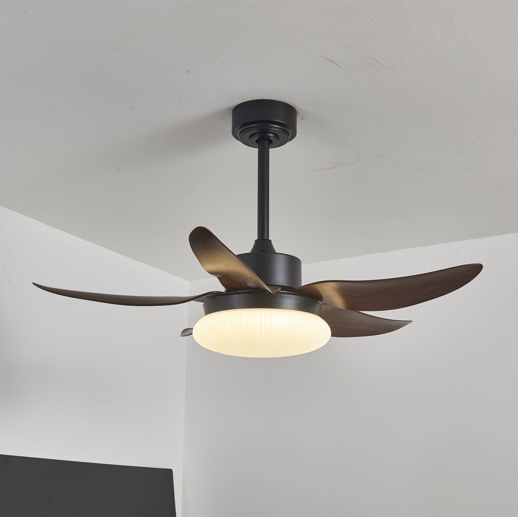 Moderne plafondventilator met verlichting en afstandsbediening hout design 106 cm | Sansoti