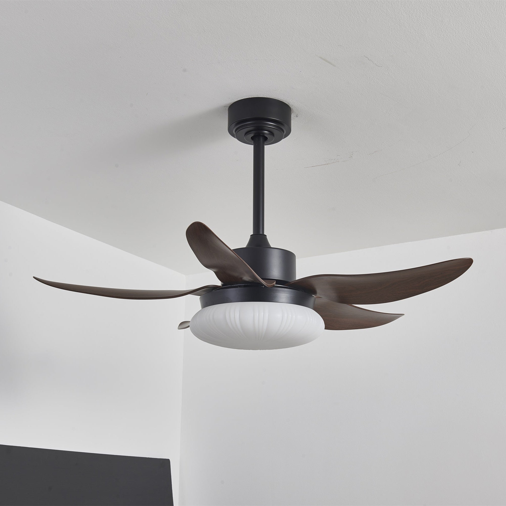 Moderne plafondventilator met verlichting en afstandsbediening hout design 106 cm | Sansoti