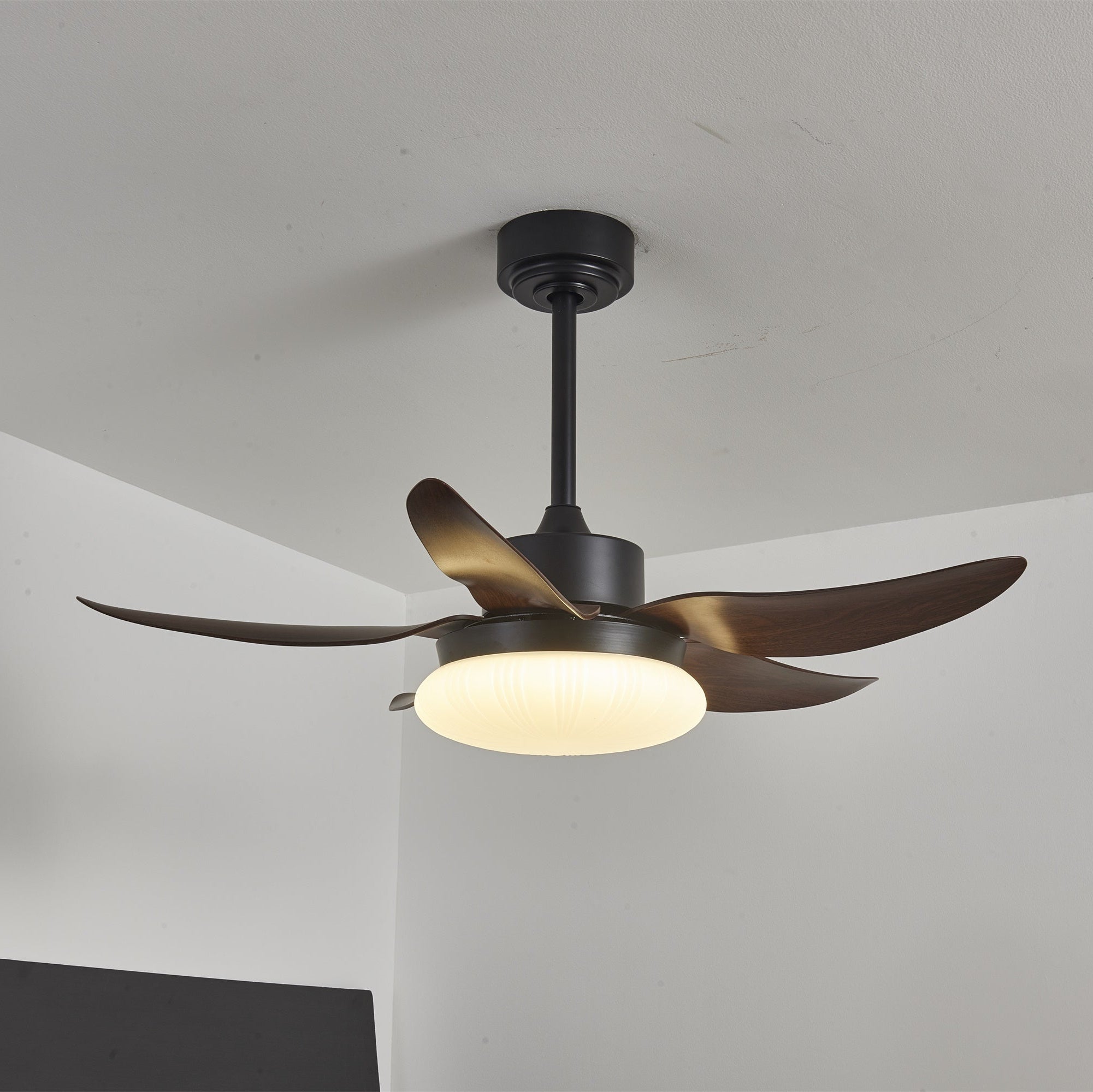 Moderne plafondventilator met verlichting en afstandsbediening hout design 106 cm | Sansoti
