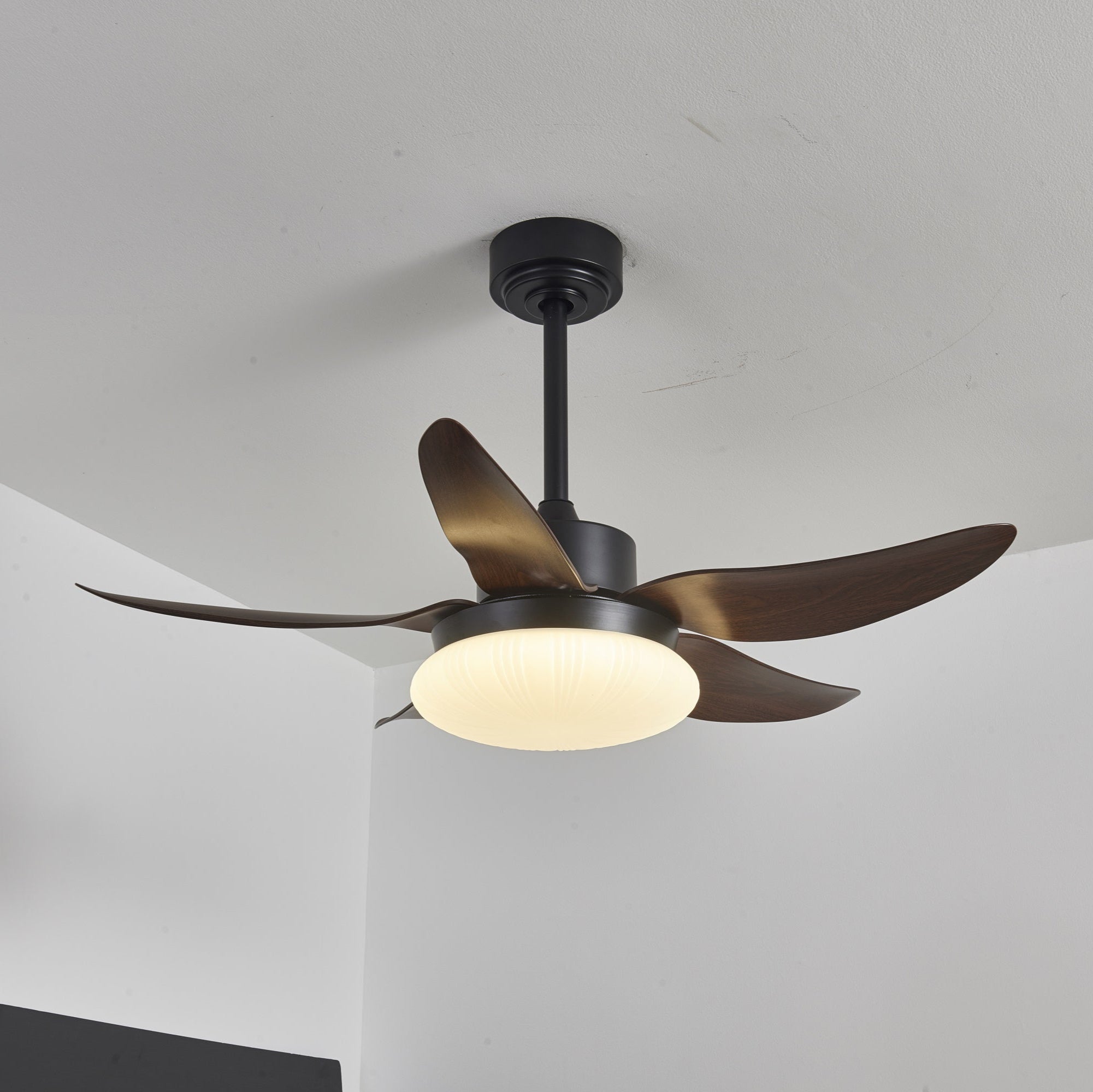 Moderne plafondventilator met verlichting en afstandsbediening hout design 106 cm | Sansoti