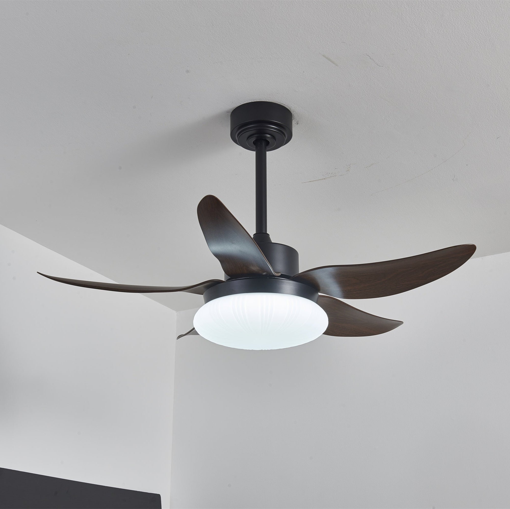 Moderne plafondventilator met verlichting en afstandsbediening hout design 106 cm | Sansoti