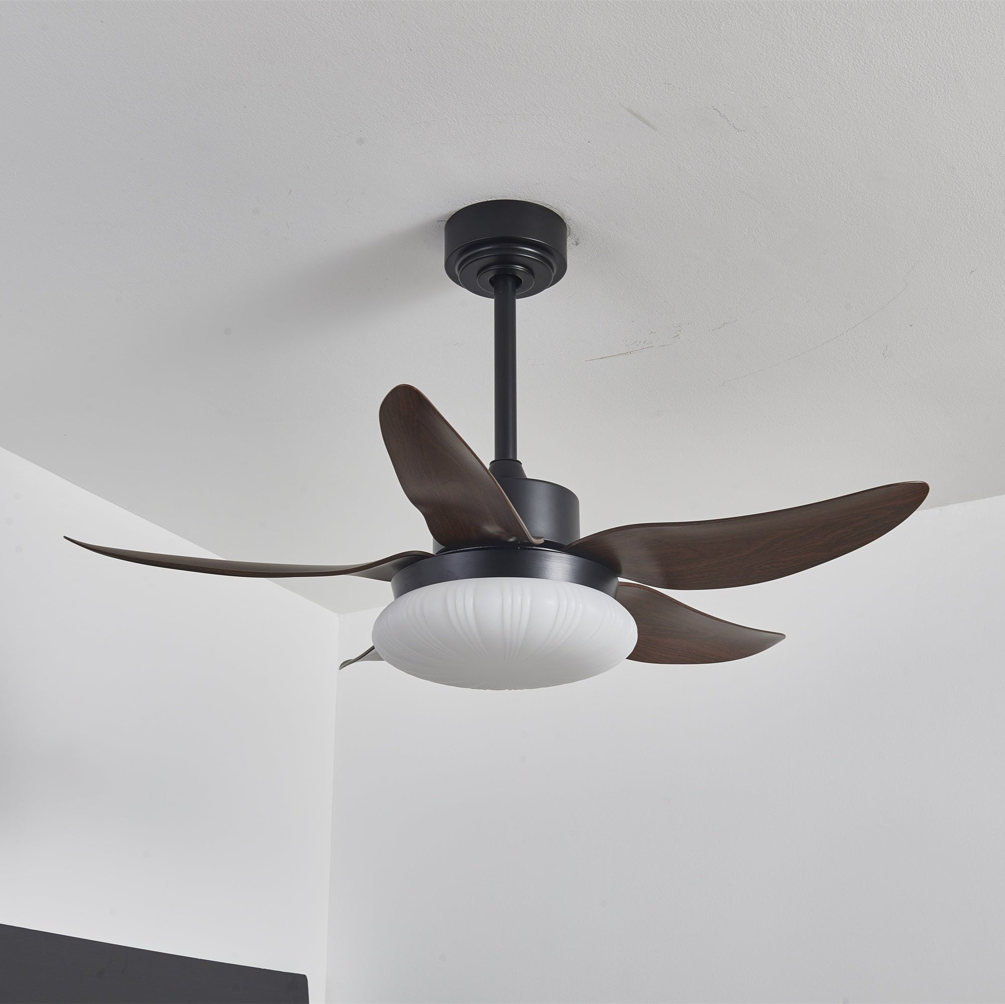Moderne plafondventilator met verlichting en afstandsbediening hout design 106 cm | Sansoti