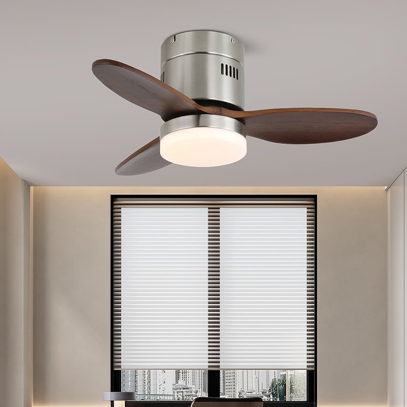 Plafondventilator met Verlichting Moderne Minimalistische Houtlook | Sansoti