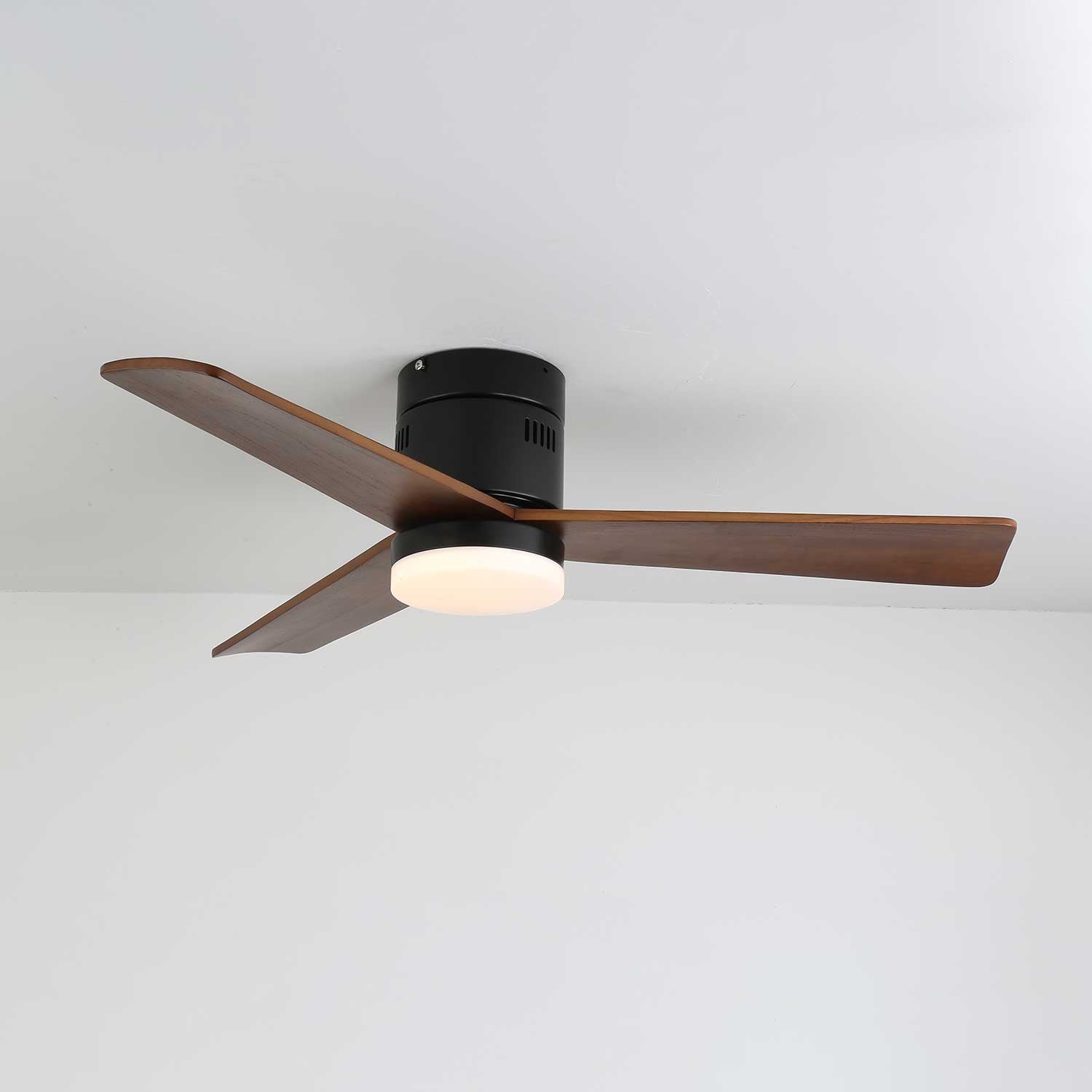 Plafondventilator met Verlichting Moderne Minimalistische Houtlook | Sansoti