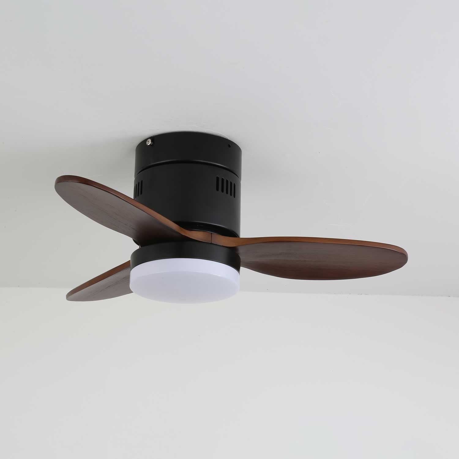 Plafondventilator met Verlichting Moderne Minimalistische Houtlook | Sansoti