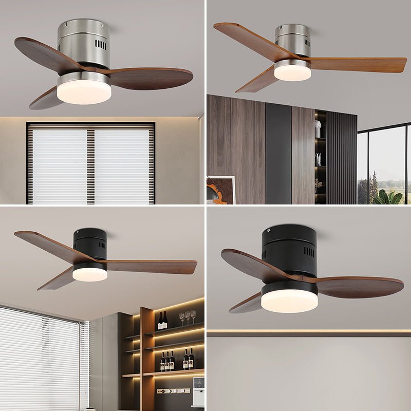 Plafondventilator met Verlichting Moderne Minimalistische Houtlook | Sansoti