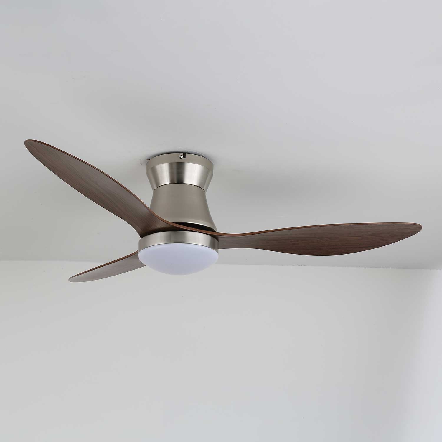 Moderne Plafondventilator Zerath met Verlichting in Hout en Metaal – Ø106cm – 6 Snelheden – Afstandsbediening – Stille Motor Ventilatorlamp Slaapkamer Woonkamer Eetkamer Ventilatoren Plafond | Sansoti