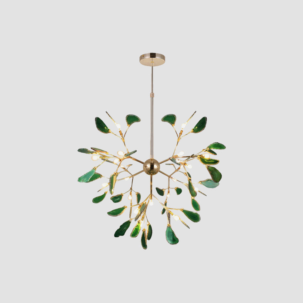 Agaat Kristal Kroonluchter met Natuursteen – Exclusieve Hanglamp voor Eetkamer, Woonkamer en Kantoor | Sansoti