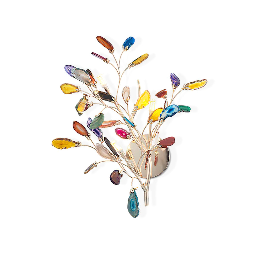 Agaat Wandlamp Natuursteen Goud Messing Wandverlichting Modern Design voor Woonkamer Slaapkamer | Sansoti