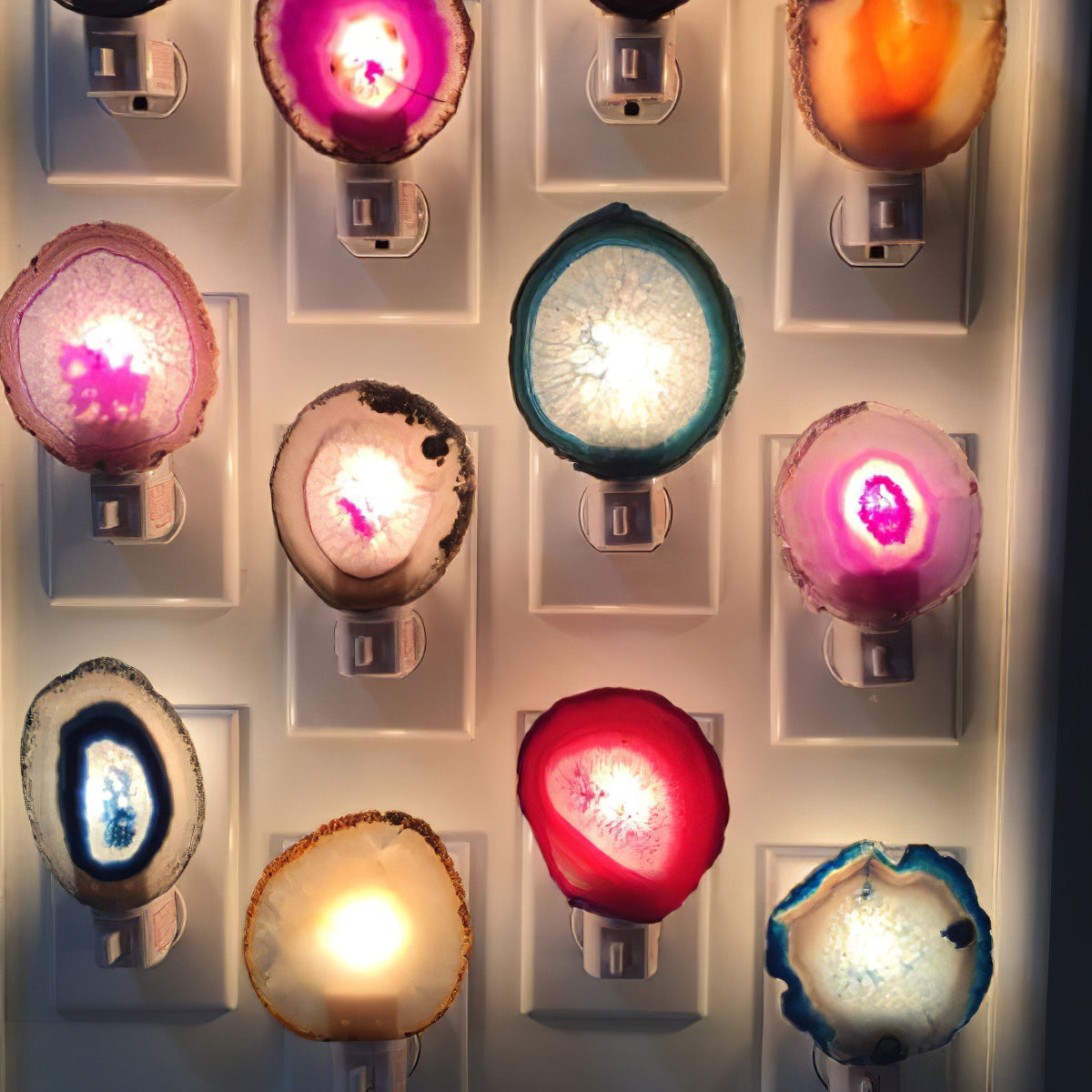 Agaat Kroonluchter – Natuursteen Hanglamp met Rozégouden Frame voor Hoge Ruimtes – Ø 65 cm & Ø 85 cm | Sansoti