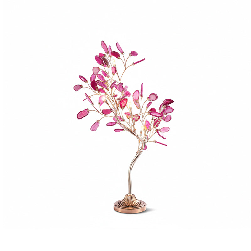 Agaat Kroonluchter – Natuursteen Hanglamp met Rozégouden Frame voor Hoge Ruimtes – Ø 65 cm & Ø 85 cm | Sansoti