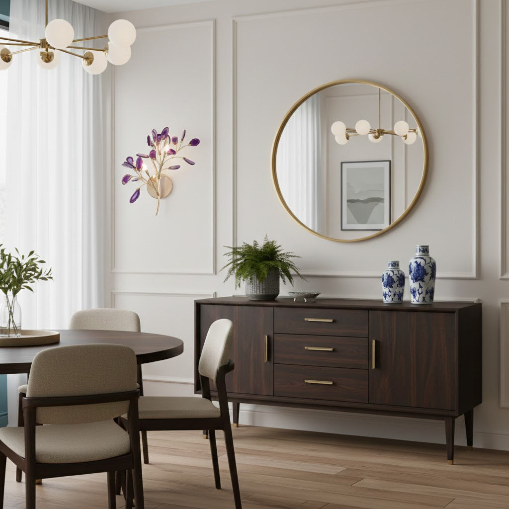 Agaat Wandlamp Natuursteen Goud Messing Wandverlichting Modern Design voor Woonkamer Slaapkamer | Sansoti
