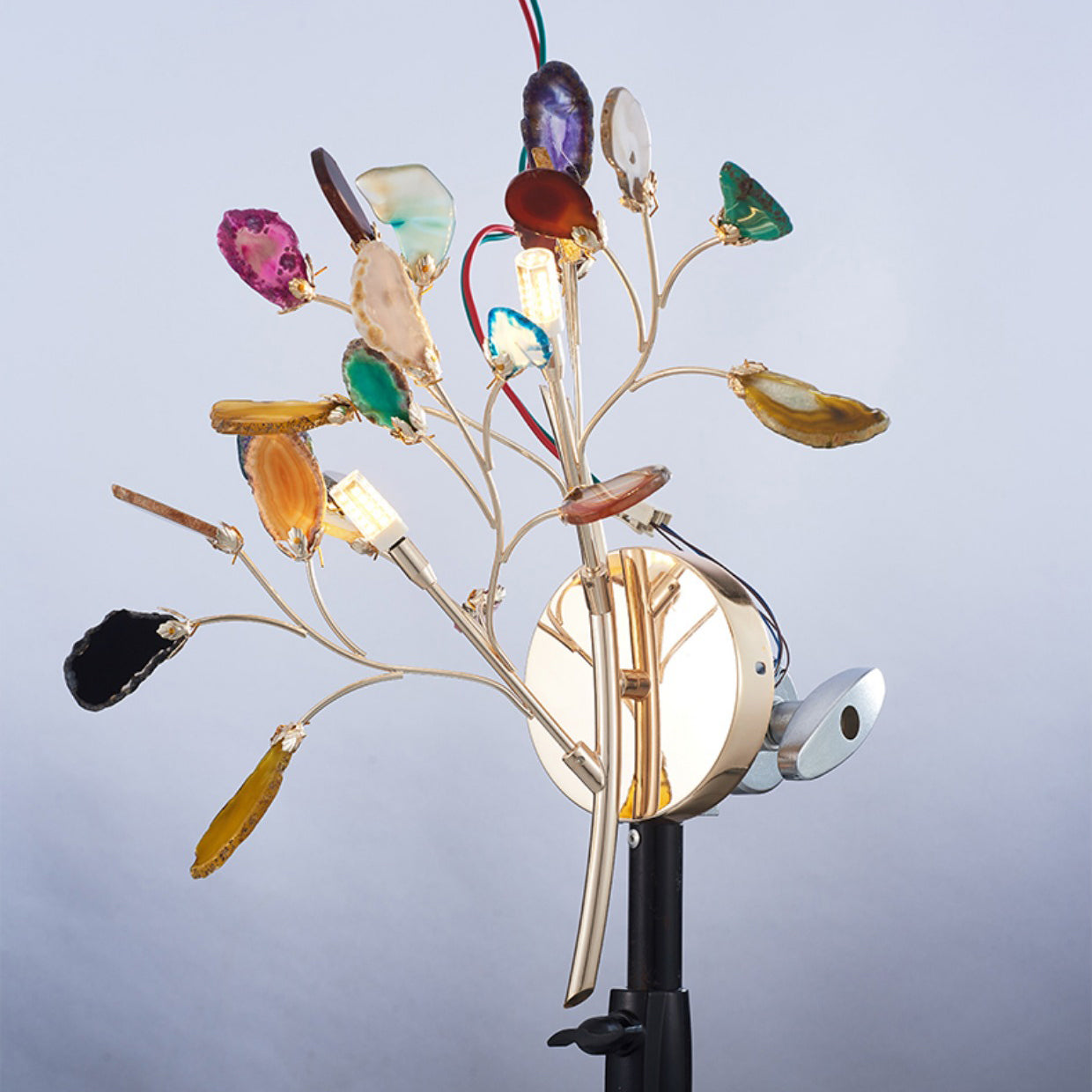 Agaat Wandlamp Natuursteen Goud Messing Wandverlichting Modern Design voor Woonkamer Slaapkamer | Sansoti