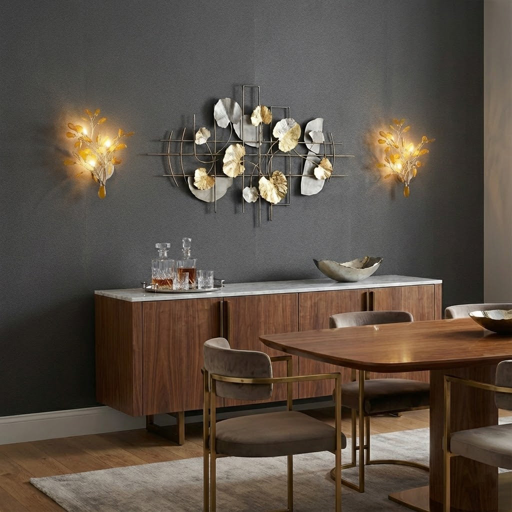 Agaat Wandlamp Natuursteen Goud Messing Wandverlichting Modern Design voor Woonkamer Slaapkamer | Sansoti
