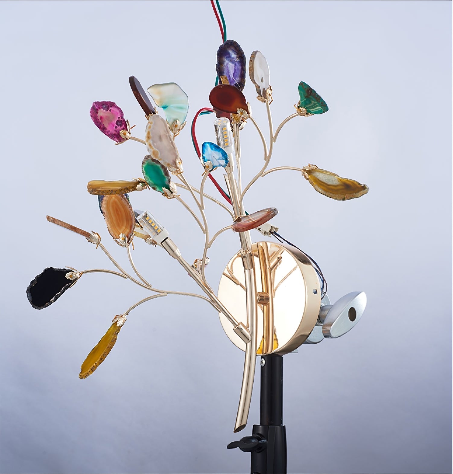 Agaat Wandlamp Natuursteen Goud Messing Wandverlichting Modern Design voor Woonkamer Slaapkamer | Sansoti