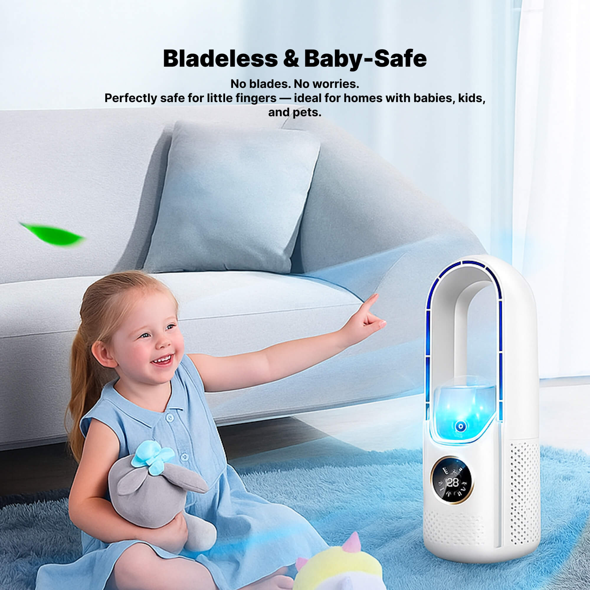 Wireless Compact Air Cooler with Quiet Fan – Convenient USB Device for Home and Office – 100ml Water Tank | Sansoti