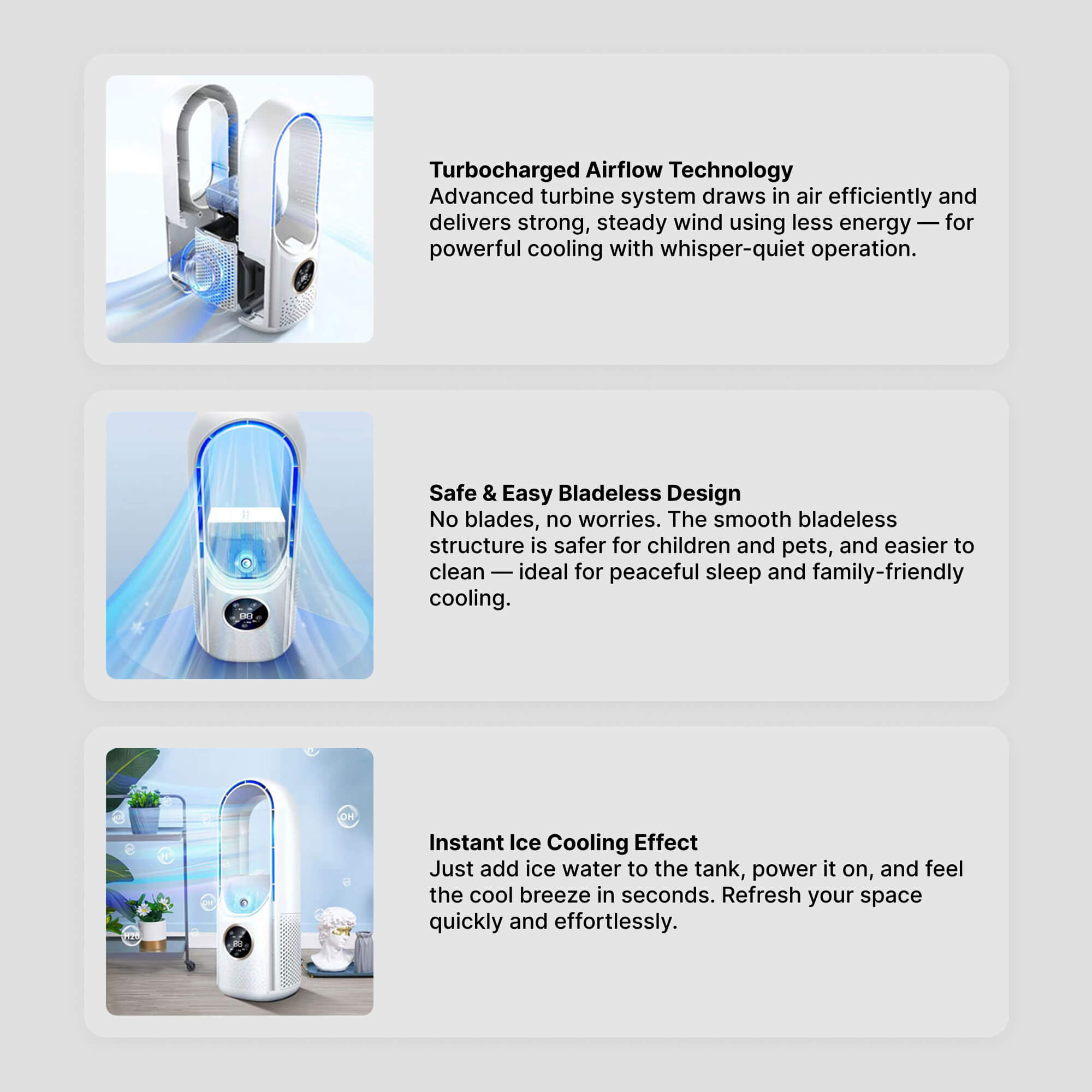 Wireless Compact Air Cooler with Quiet Fan – Convenient USB Device for Home and Office – 100ml Water Tank | Sansoti