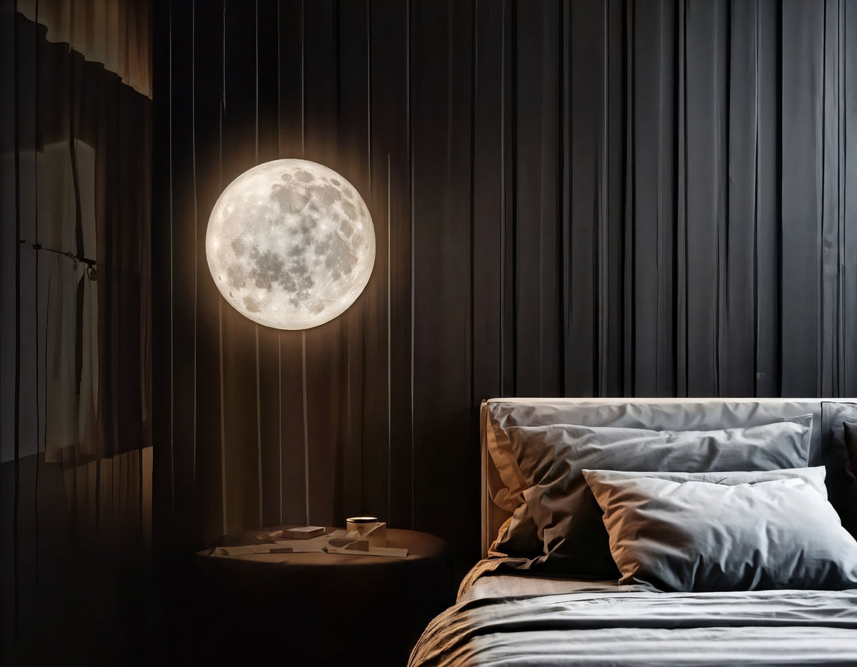 Maan Plafondlamp LED Dimbaar Wand Sfeerlicht Wit Warm Licht Kinderkamer Woonkamer Decoratief 3D Design | Sansoti