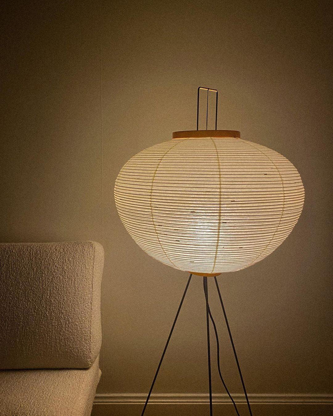 Lampadaire Akari Papier de Mûrier Métal Style Japonais Salon | Restfield