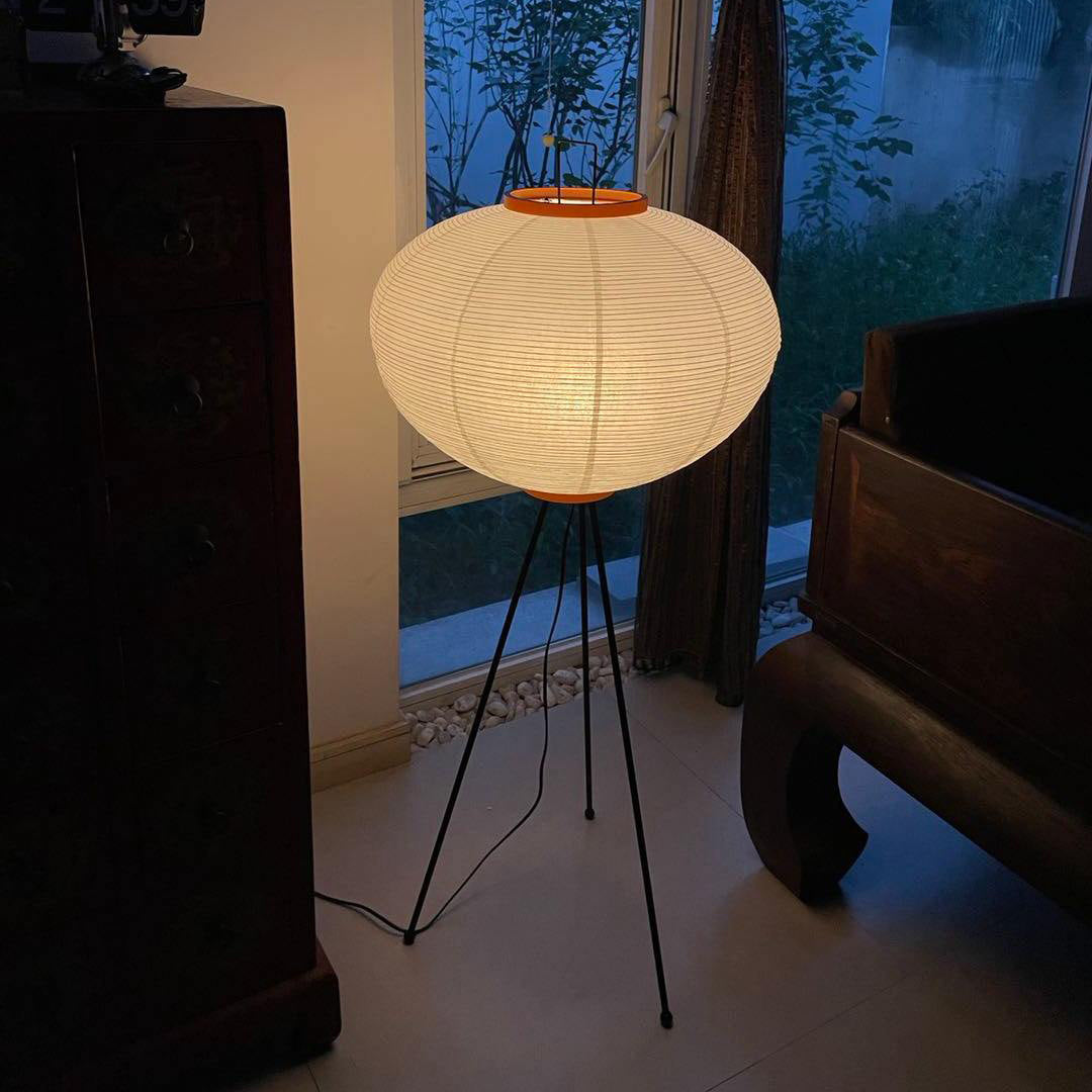 Lampadaire Akari Papier de Mûrier Métal Style Japonais Salon | Restfield