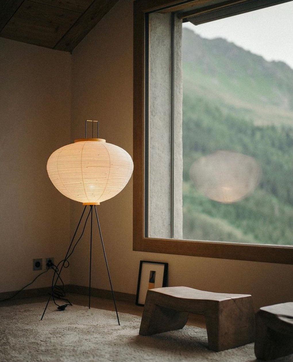 Lampadaire Akari Papier de Mûrier Métal Style Japonais Salon | Restfield